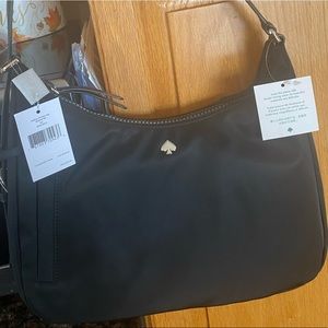 Kate Spade matte black shoulder bag with One zipper
